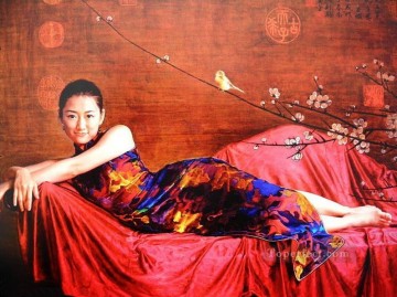  plum Painting - Plum Blossom 2 Chinese Girls